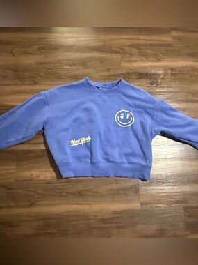 Starfit Slightly Cropped Sweatshirt with NY Graphics
